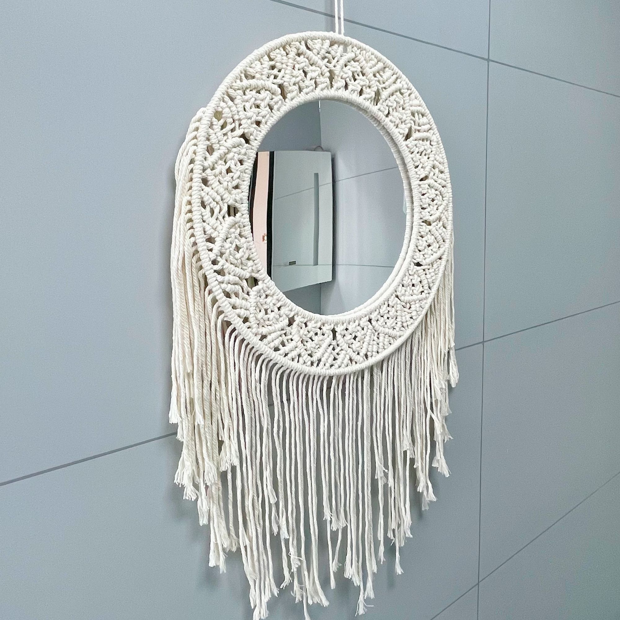Handmade Macrame Tassel Fringe Mirror