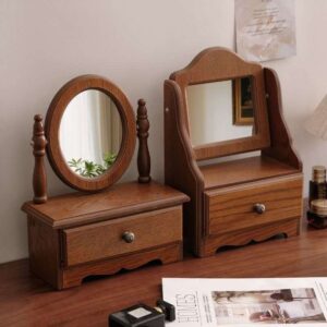 Double Drawer Wooden Tabletop Vanity