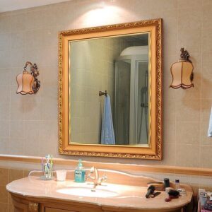 Luxury Gold Trimmed Bathroom Wall Mirror