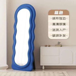 Blue Wavy Full Length Floor Mirror